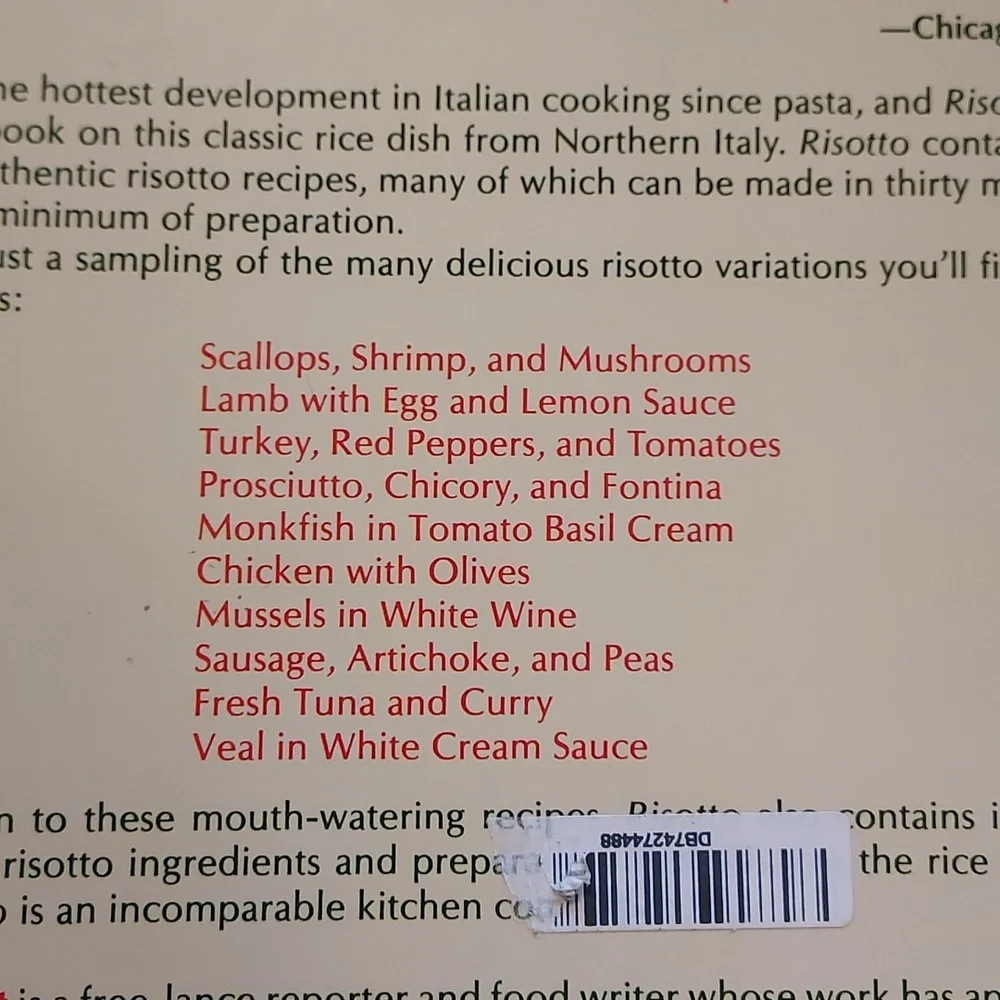 Risotto Cookbook More than 100 Recipes Barrett and Wasserman